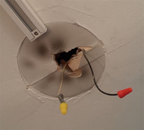 replace ceiling junction box|replacing a ceiling electrical box.